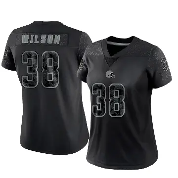 ＃38 Women's Kole Wilson Black Limited Cleveland Browns Reflective Jersey