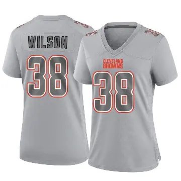 ＃38 Women's Kole Wilson Gray Game Cleveland Browns Atmosphere Fashion Jersey