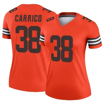 ＃38 Women's Reid Carrico Orange Legend Cleveland Browns Inverted Jersey