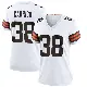 ＃38 Women's Reid Carrico White Game Cleveland Browns Jersey