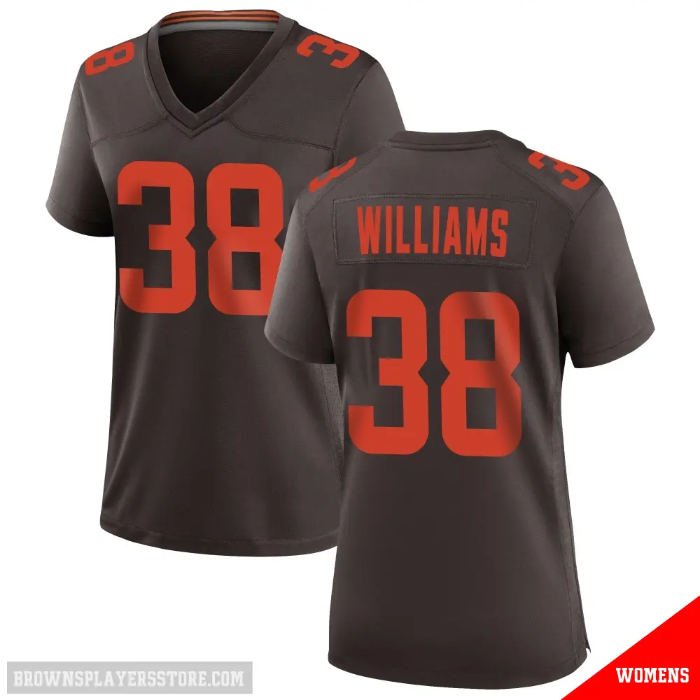 ＃38 Women's Trayveon Williams Brown Game Cleveland Browns Alternate Jersey