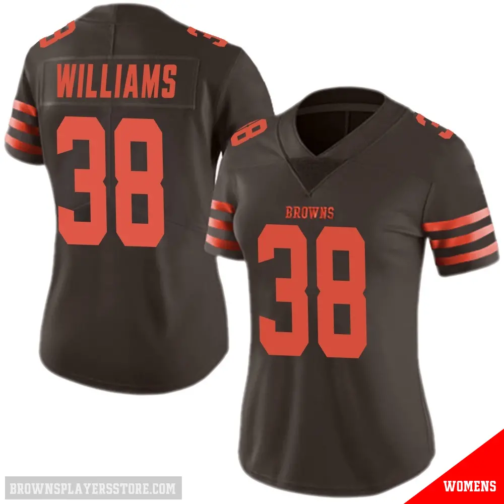 ＃38 Women's Trayveon Williams Brown Limited Cleveland Browns Color Rush Jersey