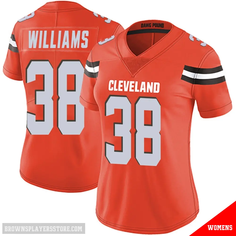 ＃38 Women's Trayveon Williams Orange Limited Cleveland Browns Alternate Vapor Untouchable Jersey