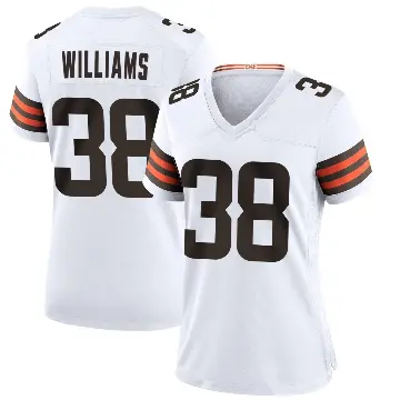 ＃38 Women's Trayveon Williams White Game Cleveland Browns Jersey
