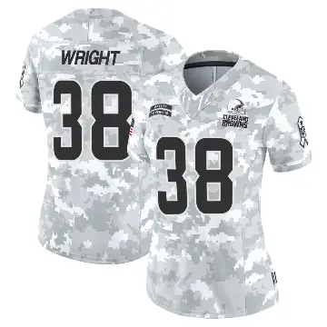 ＃38 Women's Winston Wright Arctic Camo Limited Cleveland Browns 2024 Salute to Service Jersey