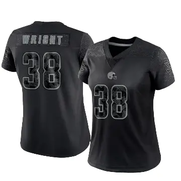 ＃38 Women's Winston Wright Black Limited Cleveland Browns Reflective Jersey