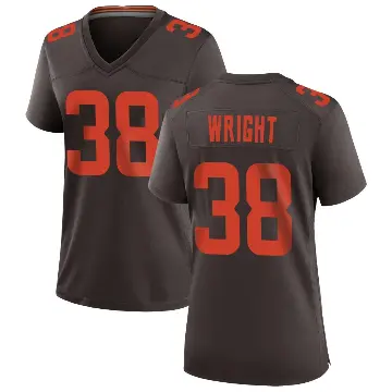 ＃38 Women's Winston Wright Brown Game Cleveland Browns Alternate Jersey