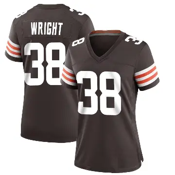 ＃38 Women's Winston Wright Brown Game Cleveland Browns Team Color Jersey