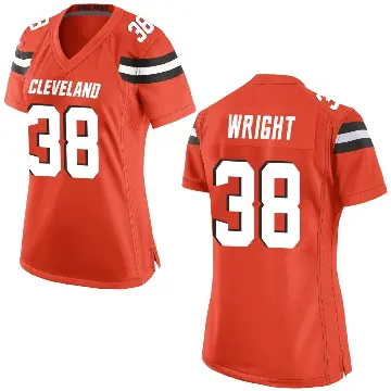 ＃38 Women's Winston Wright Orange Game Cleveland Browns Alternate Jersey