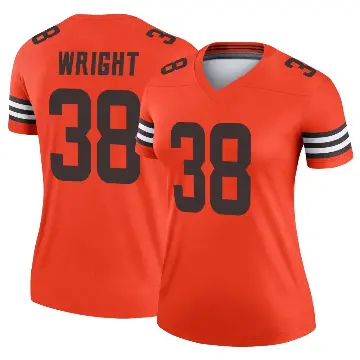 ＃38 Women's Winston Wright Orange Legend Cleveland Browns Inverted Jersey