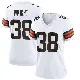 ＃38 Women's Winston Wright White Game Cleveland Browns Jersey