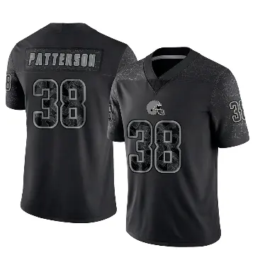 ＃38 Youth Ben Patterson Black Limited Cleveland Browns Reflective Jersey