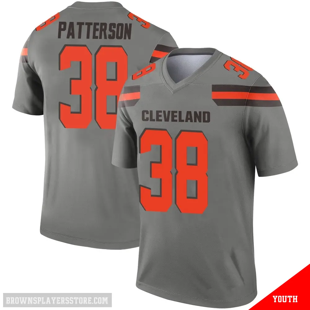 ＃38 Youth Ben Patterson Legend Cleveland Browns Inverted Silver Jersey
