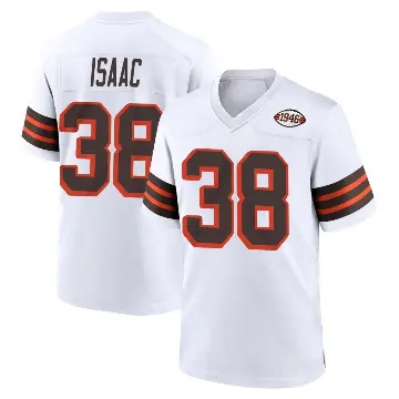 ＃38 Youth Keenan Isaac White Game Cleveland Browns 1946 Collection Alternate Jersey