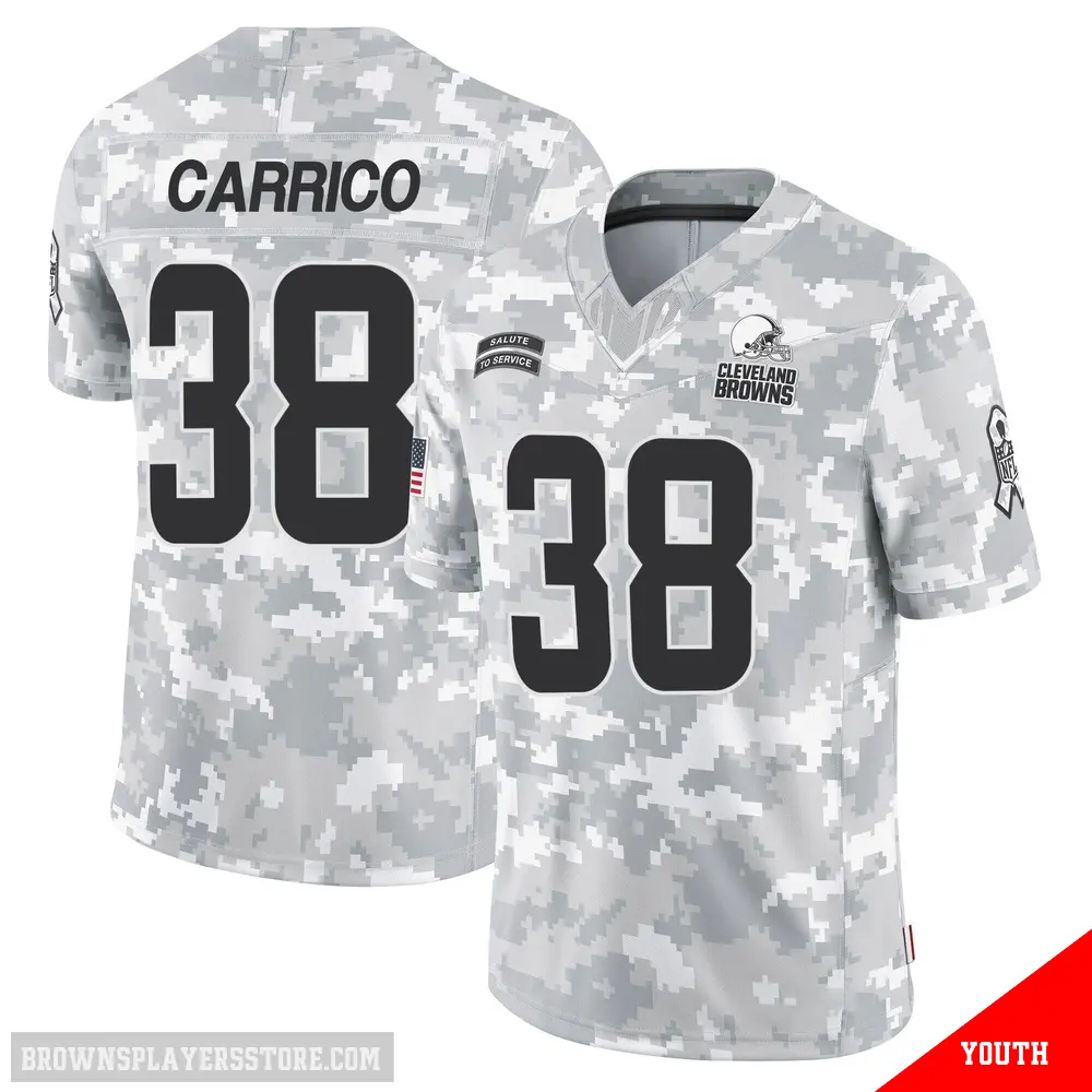 ＃38 Youth Reid Carrico Arctic Camo Limited Cleveland Browns 2024 Salute to Service Jersey