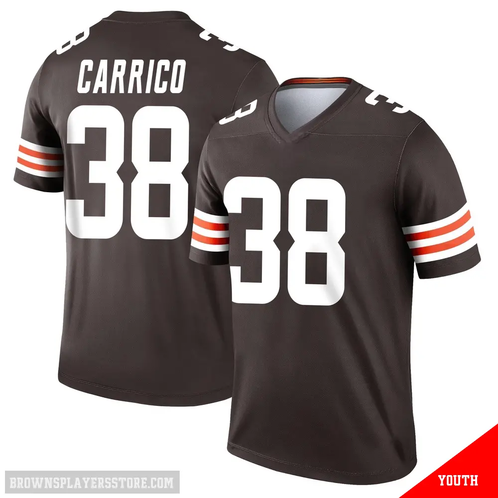 ＃38 Youth Reid Carrico Brown Legend Cleveland Browns Jersey