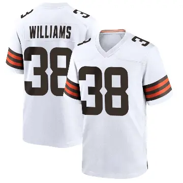 ＃38 Youth Trayveon Williams White Game Cleveland Browns Jersey