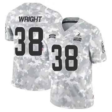 ＃38 Youth Winston Wright Arctic Camo Limited Cleveland Browns 2024 Salute to Service Jersey
