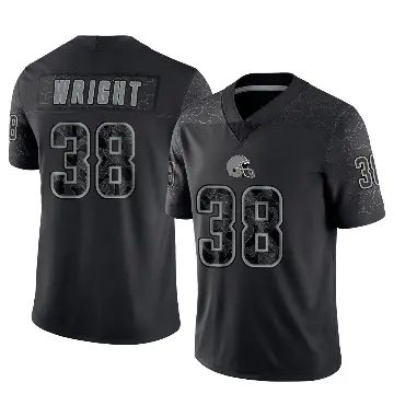 ＃38 Youth Winston Wright Black Limited Cleveland Browns Reflective Jersey