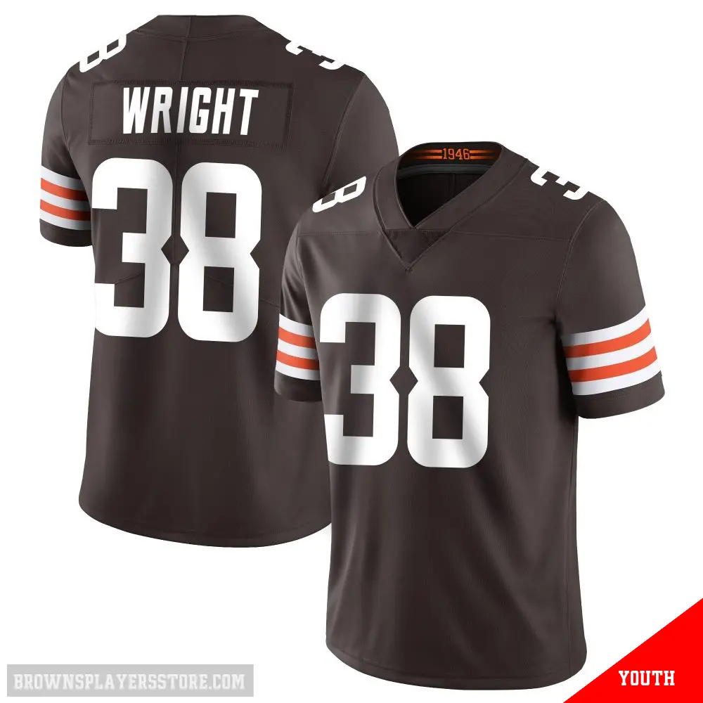 ＃38 Youth Winston Wright Brown Limited Cleveland Browns Team Color Vapor Untouchable Jersey