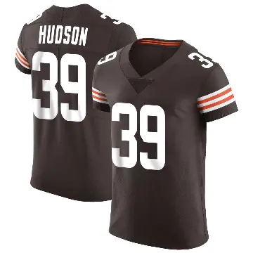 ＃39 Men's Khaleke Hudson Brown Elite Cleveland Browns Vapor Jersey