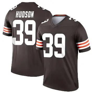 ＃39 Men's Khaleke Hudson Brown Legend Cleveland Browns Jersey
