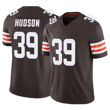 ＃39 Men's Khaleke Hudson Brown Limited Cleveland Browns Vapor F.U.S.E. Jersey