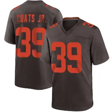 ＃39 Men's Michael Coats Jr. Brown Game Cleveland Browns Alternate Jersey