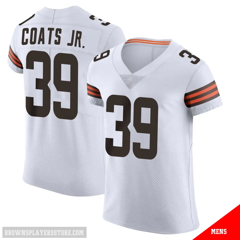 ＃39 Men's Michael Coats Jr. White Elite Cleveland Browns Vapor Jersey