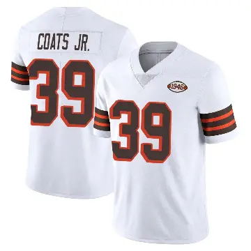 ＃39 Men's Michael Coats Jr. White Limited Cleveland Browns Vapor 1946 Collection Alternate Jersey