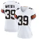 ＃39 Women's Ahmani Marshall White Game Cleveland Browns Jersey