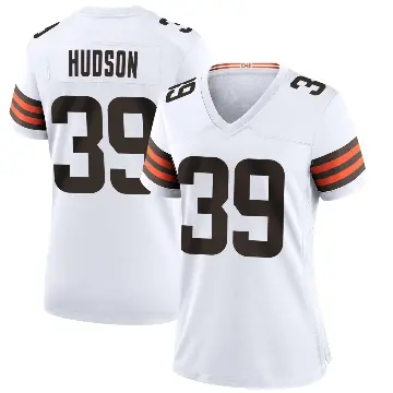 ＃39 Women's Khaleke Hudson White Game Cleveland Browns Jersey