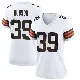 ＃39 Women's Khaleke Hudson White Game Cleveland Browns Jersey