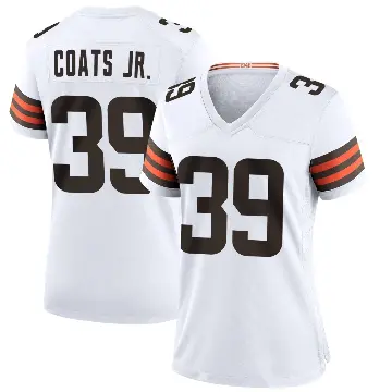＃39 Women's Michael Coats Jr. White Game Cleveland Browns Jersey