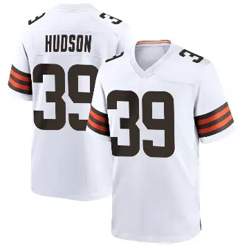 ＃39 Youth Khaleke Hudson White Game Cleveland Browns Jersey