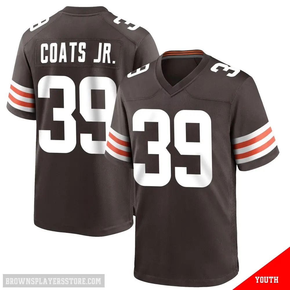 ＃39 Youth Michael Coats Jr. Brown Game Cleveland Browns Team Color Jersey