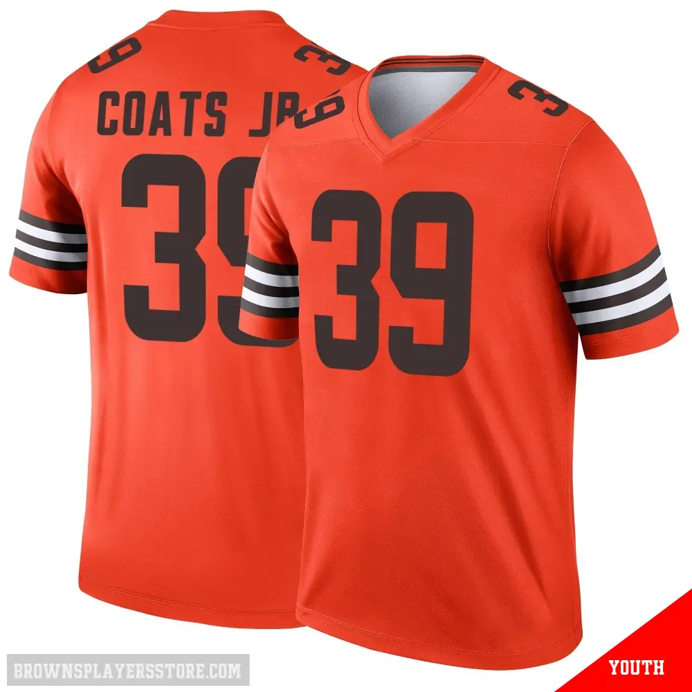 ＃39 Youth Michael Coats Jr. Orange Legend Cleveland Browns Inverted Jersey