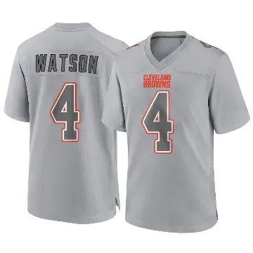 ＃4 Men's Deshaun Watson Gray Game Cleveland Browns Atmosphere Fashion Jersey