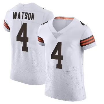 ＃4 Men's Deshaun Watson White Elite Cleveland Browns Vapor Jersey