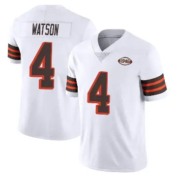 ＃4 Men's Deshaun Watson White Limited Cleveland Browns Vapor 1946 Collection Alternate Jersey
