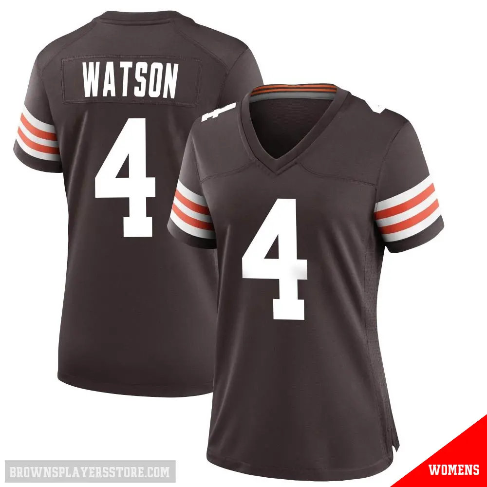 ＃4 Women's Deshaun Watson Brown Game Cleveland Browns Team Color Jersey