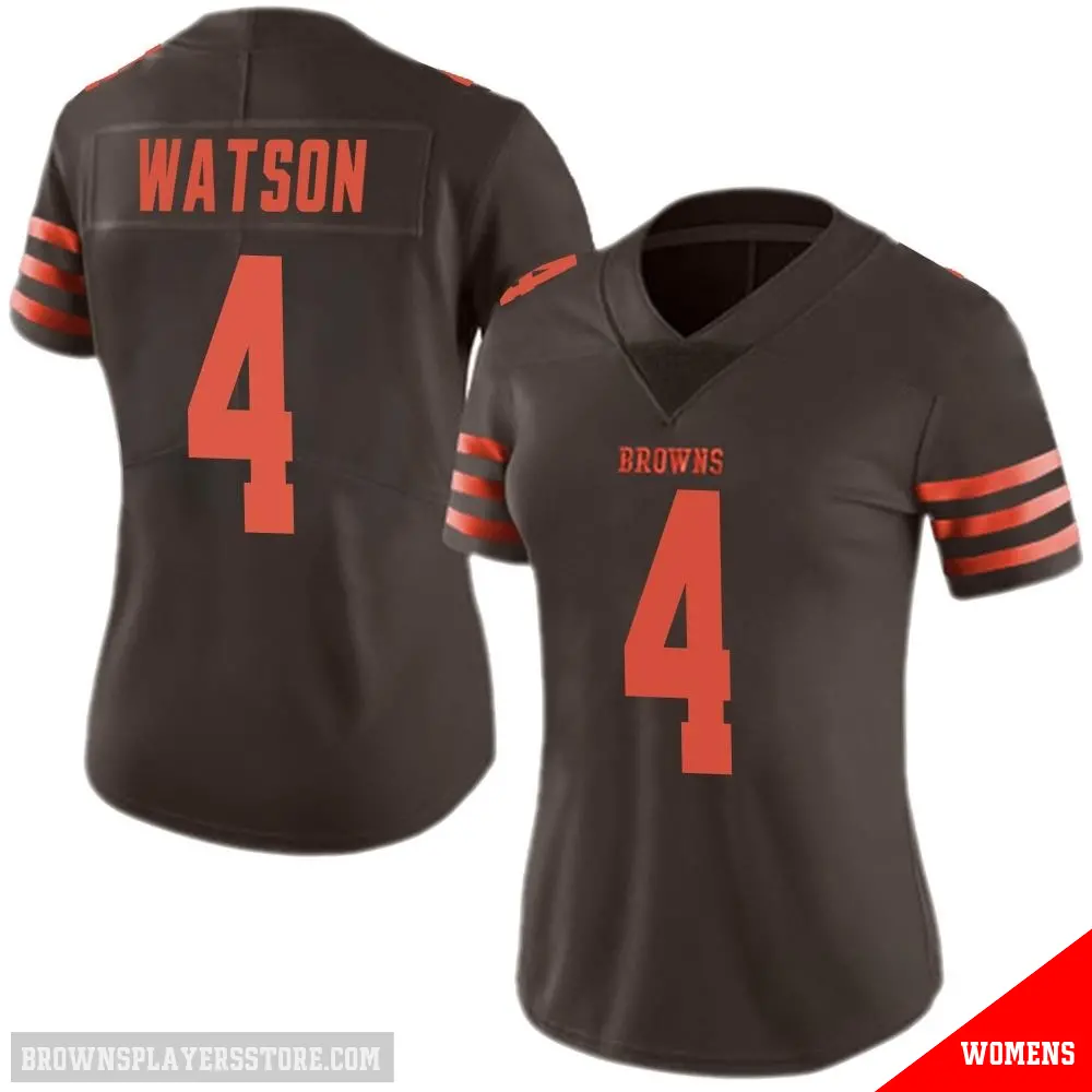 ＃4 Women's Deshaun Watson Brown Limited Cleveland Browns Color Rush Jersey