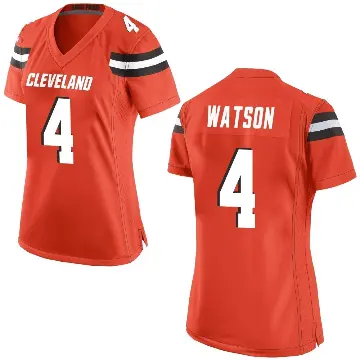 ＃4 Women's Deshaun Watson Orange Game Cleveland Browns Alternate Jersey