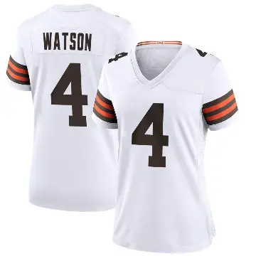 ＃4 Women's Deshaun Watson White Game Cleveland Browns Jersey