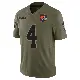 ＃4 Youth Deshaun Watson Olive Limited Cleveland Browns 2025 Salute to Service Jersey