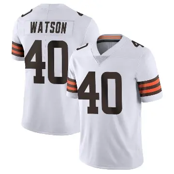 ＃40 Men's Nathaniel Watson White Limited Cleveland Browns Vapor Untouchable Jersey