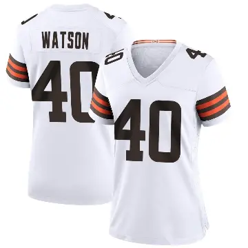 ＃40 Women's Nathaniel Watson White Game Cleveland Browns Jersey