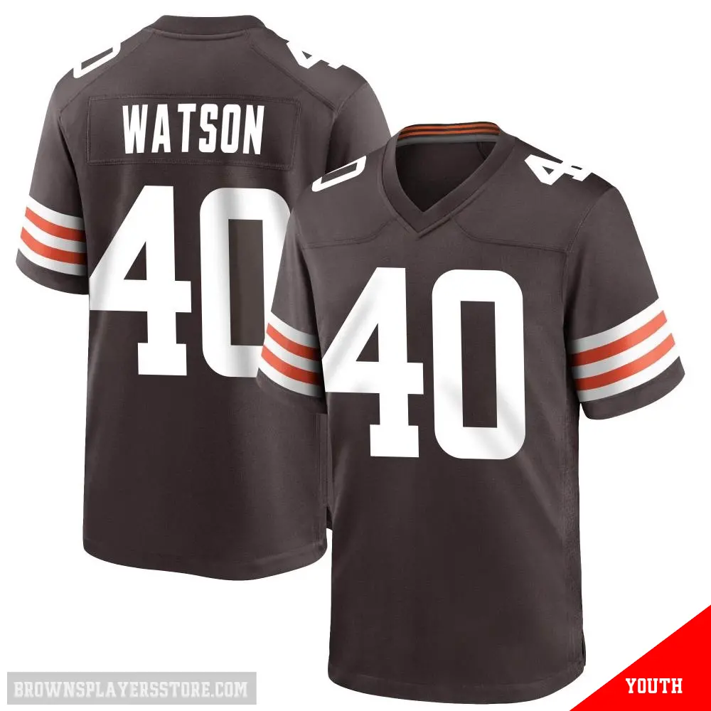 ＃40 Youth Nathaniel Watson Brown Game Cleveland Browns Team Color Jersey