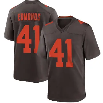 ＃41 Men's Christopher Edmonds Brown Game Cleveland Browns Alternate Jersey