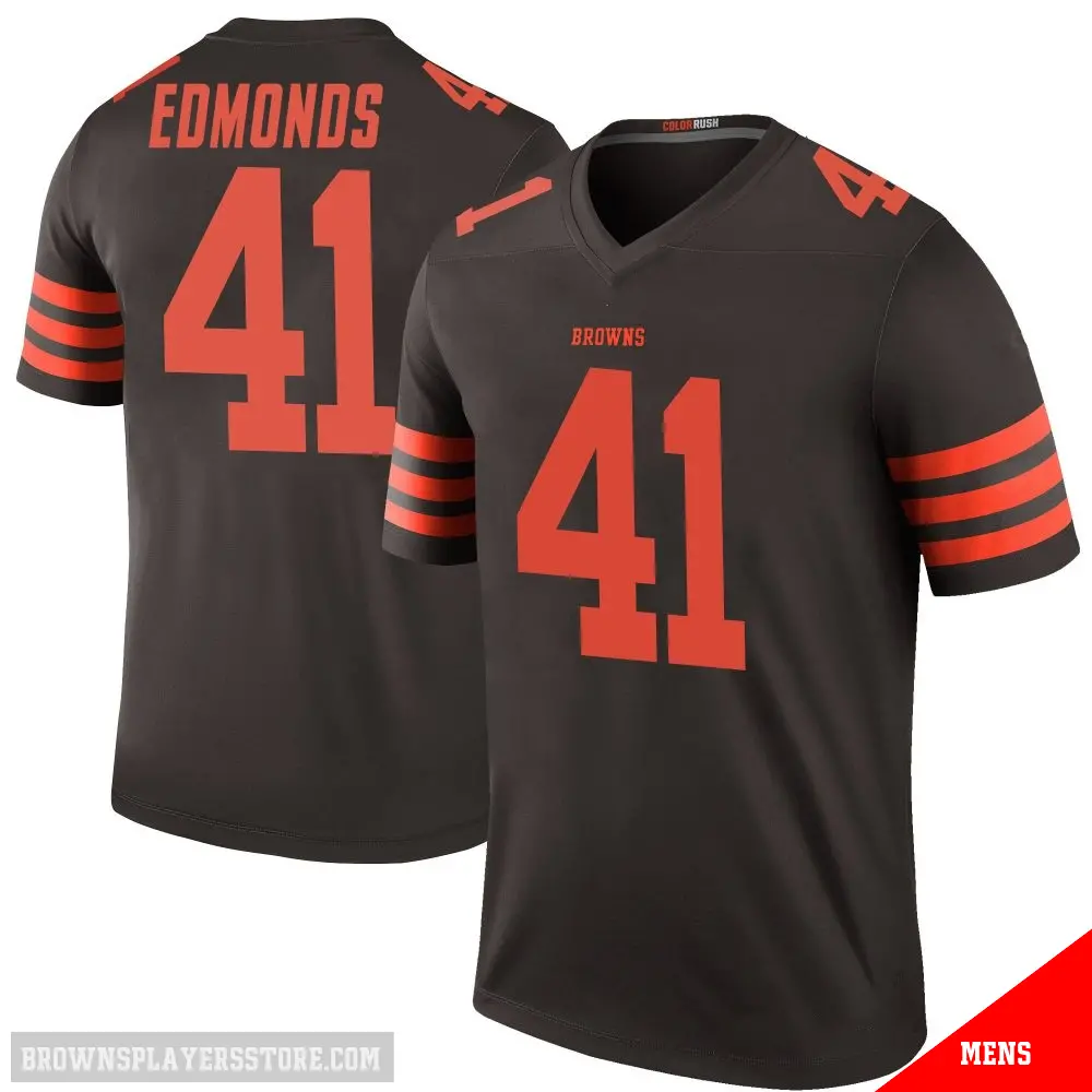 ＃41 Men's Christopher Edmonds Brown Legend Cleveland Browns Color Rush Jersey